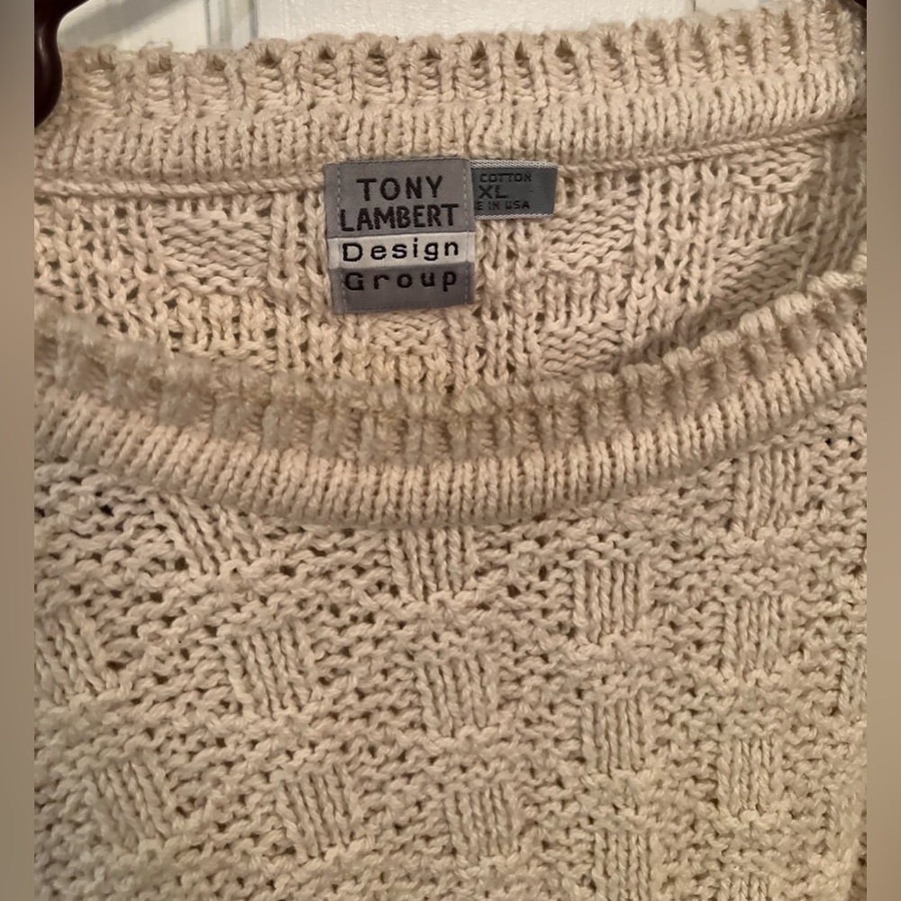 Tony Lambert Design Group Vintage 80's Chunky Knit  Sweater, Size XL - Picture 3 of 8